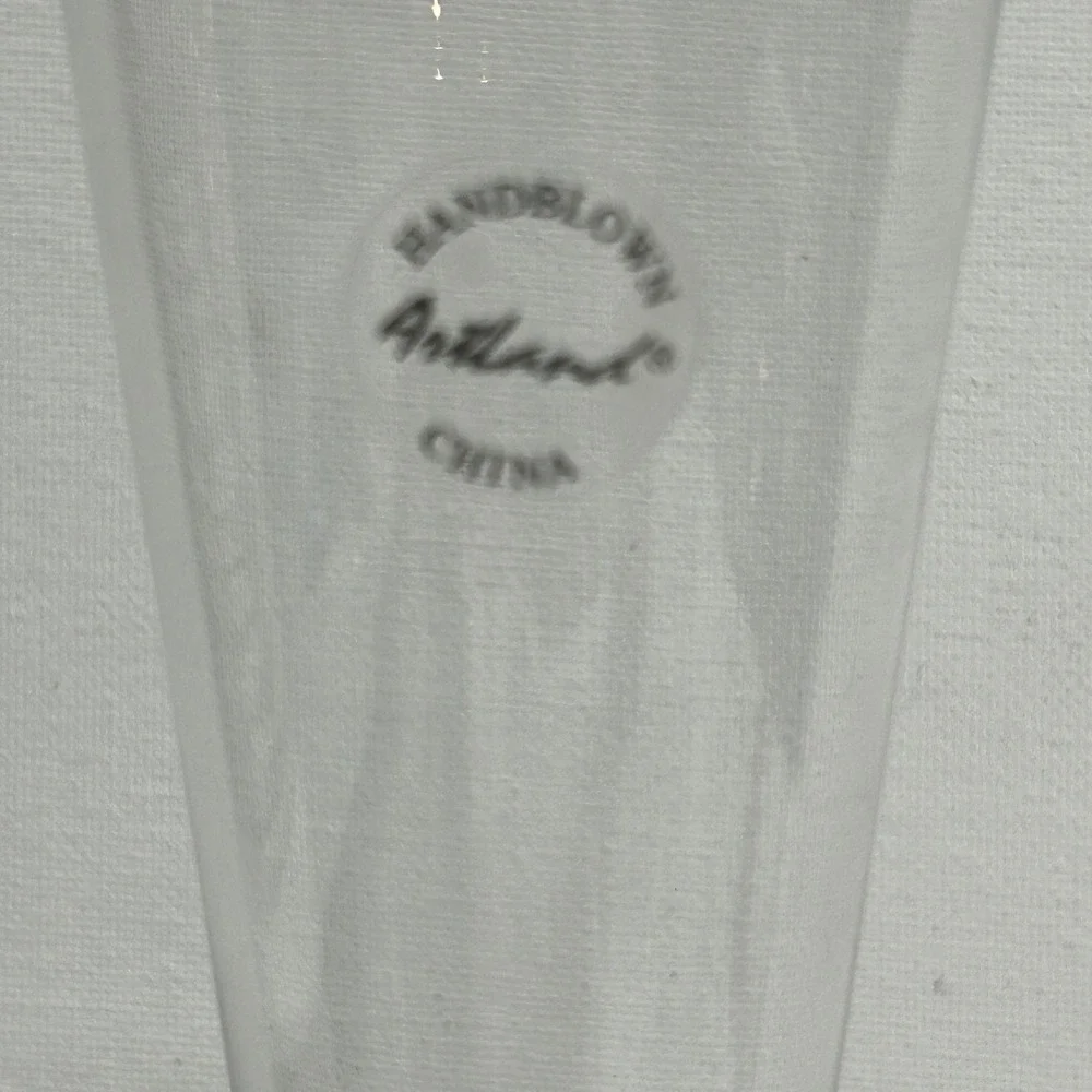 ARTLAND PRESCOTT HONEYCOMB STEM CHAMPAGNE FLUTES Brutalist Frosted glass MCM